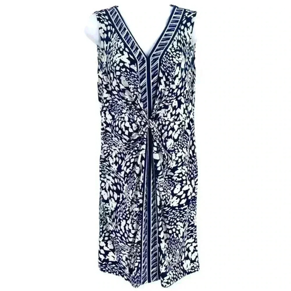Apt. 9 Dresses & Skirts - Apt.9 Women's Animal Print Navy White Cinched Waist Sleeveless Dress Size M NWT